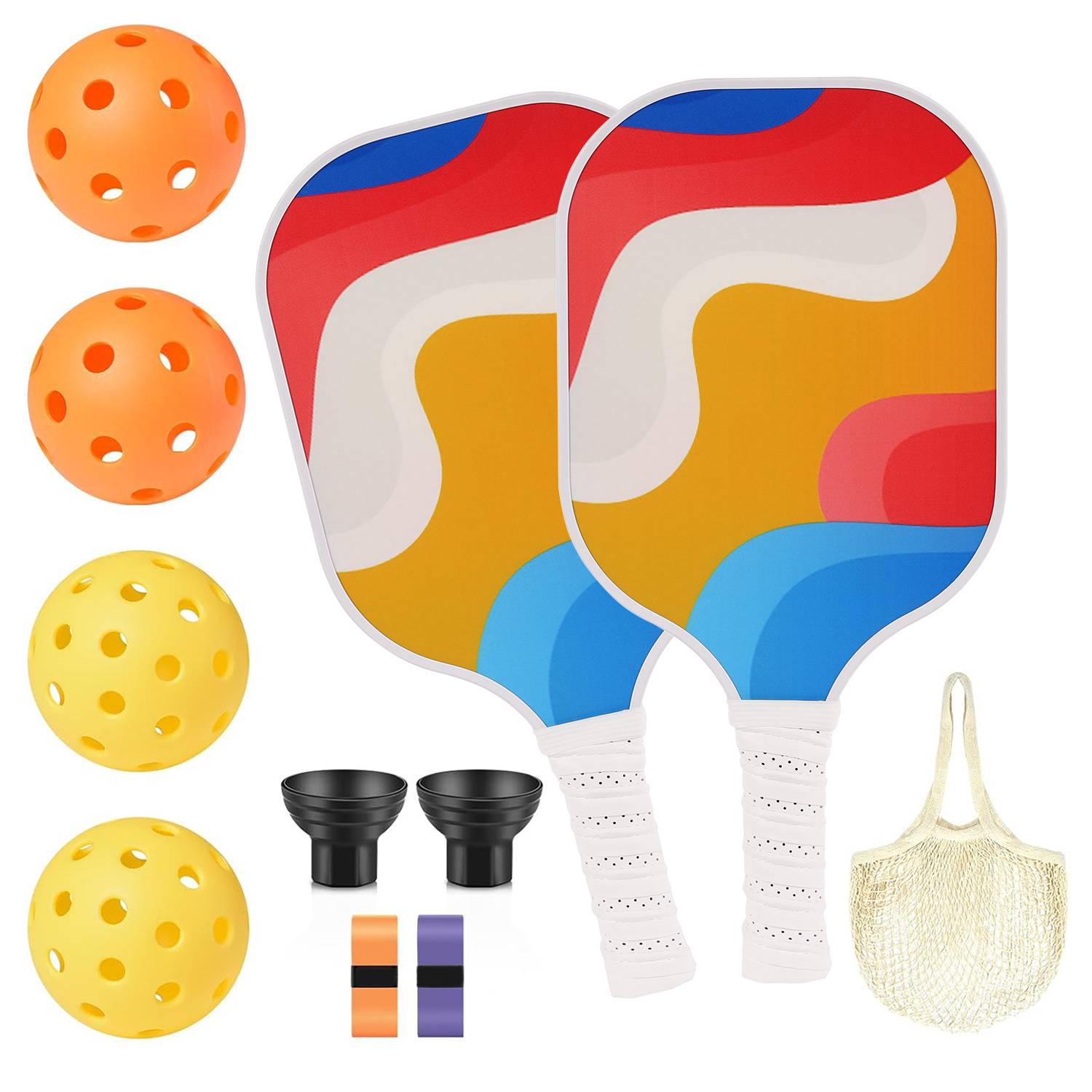 Carbon fiber set [Rainbow strip] 2 shots+4 ball +2 ball pickup +2 hand glue +1 woven bag